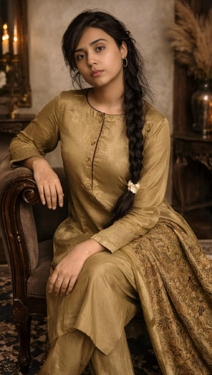 Mustard Gold Suit with Dupatta
